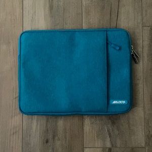 MOSISO Laptop Sleeve Bag 13 inch Polyester Vertical Case with Pocket, Deep Teal